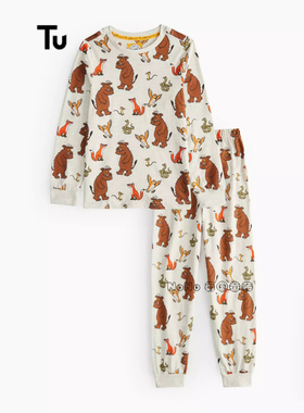 英国TU代购儿童卡通咕噜牛Gruffalo长袖家居服睡衣裤全棉4-5岁