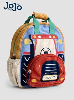 英国Jojo Maman Bebe儿童灯芯绒拖拉机双肩背书包手提H50-038
