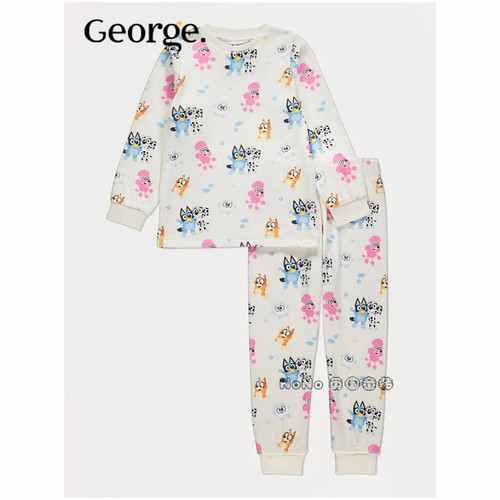 英国乔治George儿童布鲁伊宾果长袖家居服睡衣秋裤暖绒1450756