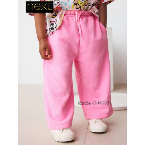 Next英国正品女童荧光粉色卫裤加绒休闲阔腿长裤1-7岁新款F98-828