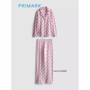 代购英国Primark女款成人大童粉色条纹米妮联名家居服睡衣睡裤
