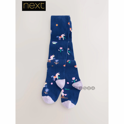 英国NEXT正品女童独角兽卡通连裤袜紧身裤弹力袜0-10岁G98-358