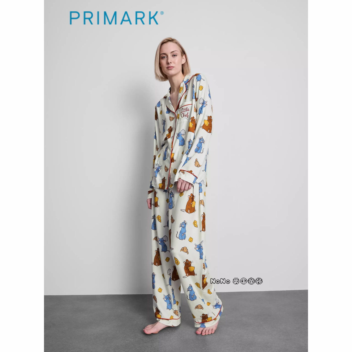 代购英国Primark女款成人大童迪士尼料理鼠王家居服睡衣长裤开衫