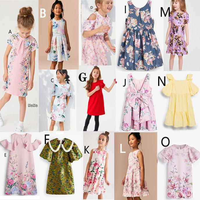 现货Next英国正品女大童可亲子薄荷色印花连衣裙礼服粉色632-647