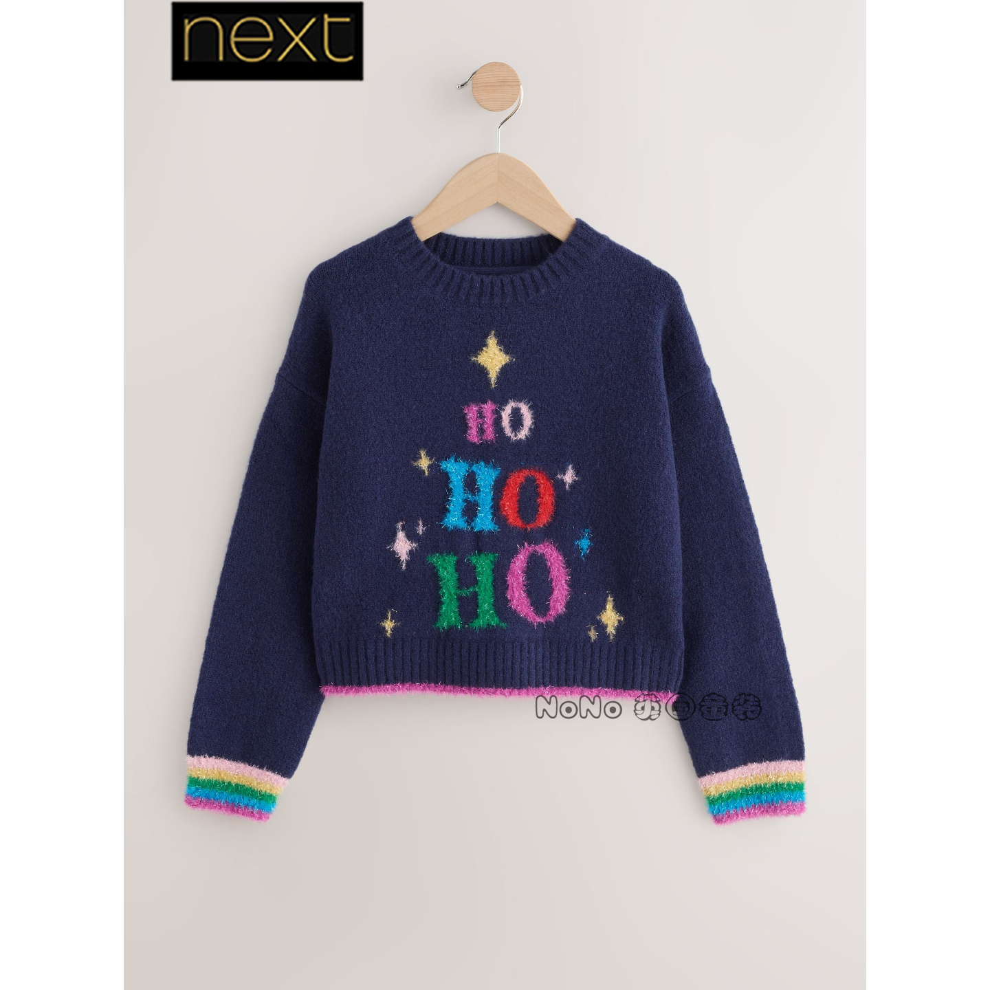 英国Next代购女大童亲子蓝色圣诞针织毛衣针织衫3-16岁F59-682