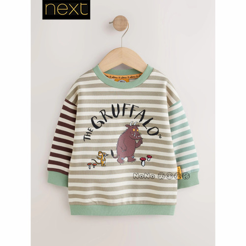 英国Next正品男女童咕噜牛条纹卫衣运动套头衫1-8岁新款G78-807