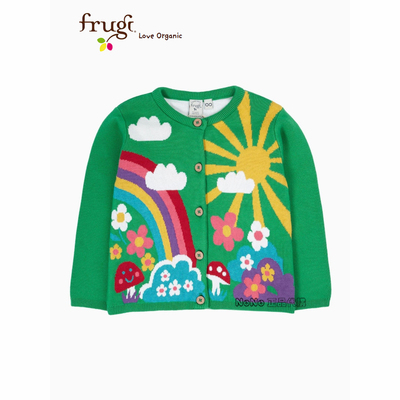 Frugi有机棉女童彩虹蘑菇开衫