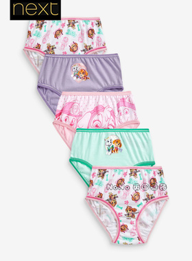 英国Next正品代购女童粉白紫色汪汪队三角内裤纯棉1-7岁N69-167