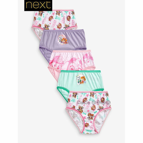 英国Next正品代购女童粉白紫色汪汪队三角内裤纯棉1-7岁N69-167