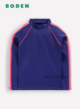 代购英国Mini BODEN男童蓝色长袖防晒泳衣T沙滩衣2-14岁B3135