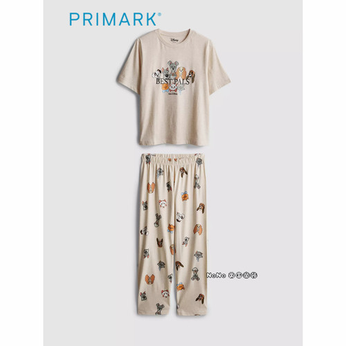 代购英国Primark女款成人大童迪士尼玛丽猫101狗短袖家居服睡衣裤