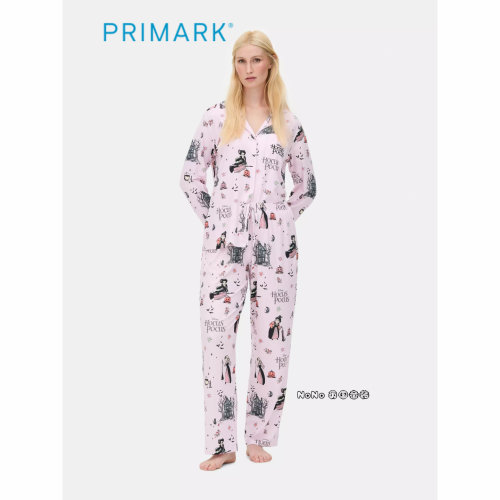 代购英国Primark女款成人大童迪士尼万圣节长袖家居服睡衣裤暖绒