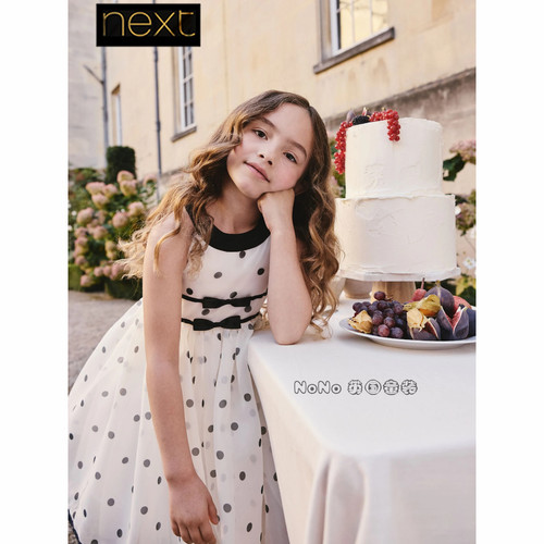 Next女大童波点网纱礼服连衣裙