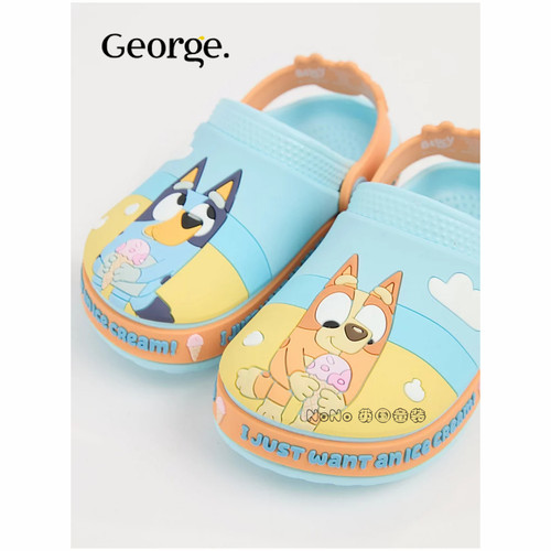 英国GEORGE乔治代购儿童布鲁伊BLUEY宾果洞洞鞋拖鞋沙滩1378239
