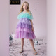 女大童亲子蓝紫色蛋糕裙连衣裙礼服B55 英国Next正品 代购 182