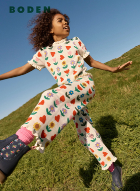 英国Mini BODEN女童短袖针织衫T恤休闲长裤彩色花朵2-12岁G5832