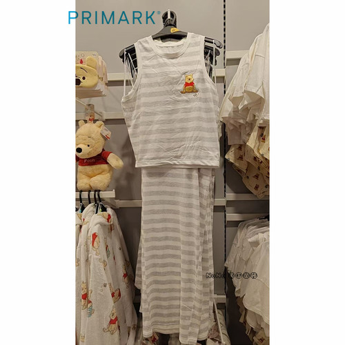 英国Primark女款成人大童小熊维尼噗噗背心T恤家居服睡衣裤柔软