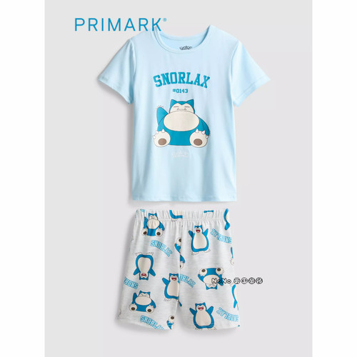 英国Primark代购儿童蓝色宝可梦短袖家居服睡衣裤柔软新款全棉
