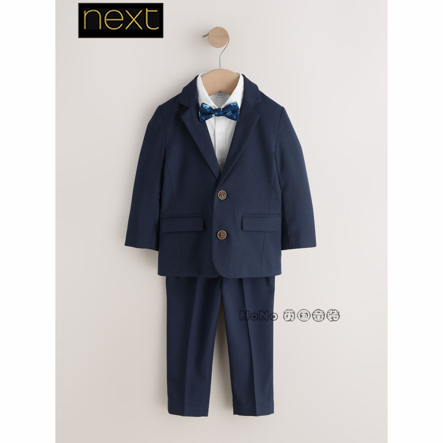 英国Next男童深蓝色衬衫礼服西装长裤演出生日套装1-9岁W29-206