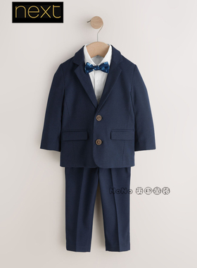 英国Next男童深蓝色衬衫礼服西装长裤演出生日套装1-9岁W29-206