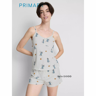 英国Primark女款成人大童料理鼠王家居服吊带睡衣短睡裤纯棉弹力