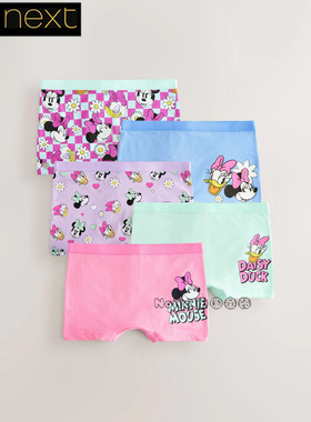 Next英国正品代购女童粉紫色迪士尼米妮防走光内裤四角棉AF1-890