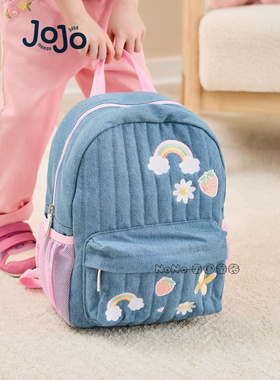 英国Jojo Maman Bebe儿童蓝色草莓独角兽双肩背书包手提F53-779