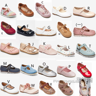 现货英国Next女童船鞋T型礼服鞋皮鞋黑色粉色灰色卡通平底鞋豹纹