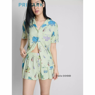 代购英国Primark女款成人大童绿迪士尼昆虫开衫短袖家居服睡衣裤