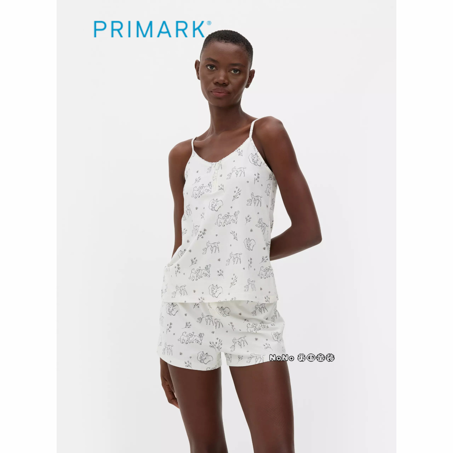 代购英国Primark女款大童小飞象斑比狮子王吊带家居服睡衣短裤棉