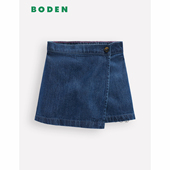 防走光全棉2 英国Mini Boden女童深蓝色牛仔半身裙短裤 14岁G5853