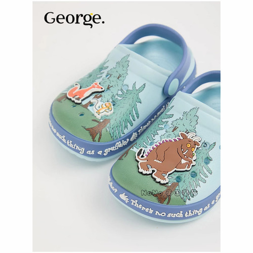 英国GEORGE乔治儿童蓝色咕噜牛Gruffalo洞洞鞋拖鞋沙滩1357861