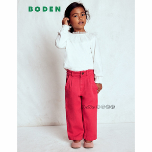 休闲直筒棉2 Boden女童新年粉红色牛仔裤 14岁G5755 英国Mini 代购