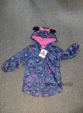 现货Tu英国正品女童蓝色迪士尼米妮彩色风衣纯棉内衬防雨外套