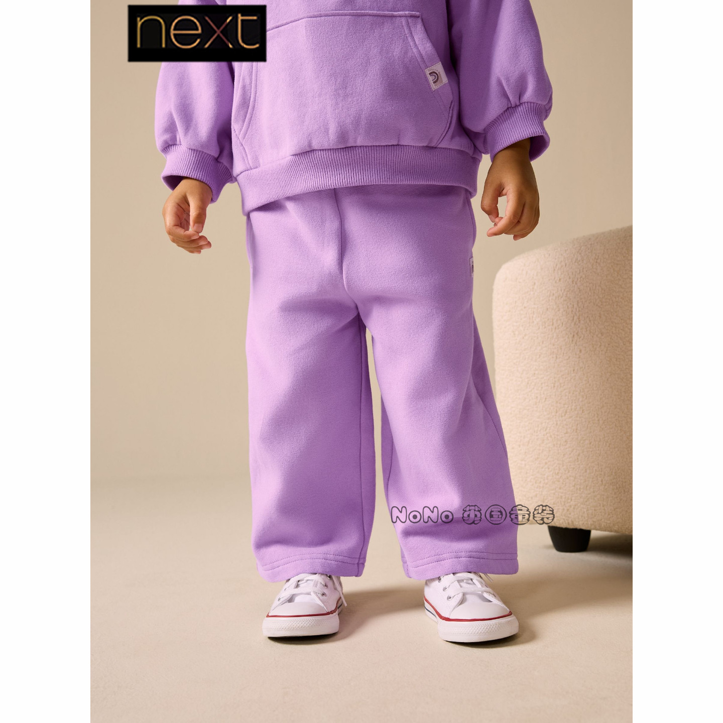 Next英国正品女童淡紫色卫裤加绒休闲阔腿长裤1-7岁新款H91-491
