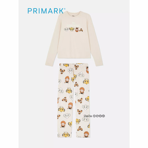 代购英国Primark女款成人大童狮子王卡通长袖家居服睡衣长裤纯棉