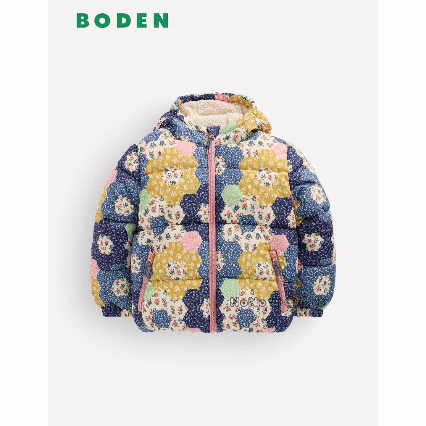 代购英国Mini BODEN女童碎花防雨雪外套棉服加厚棉衣2-14岁G5701