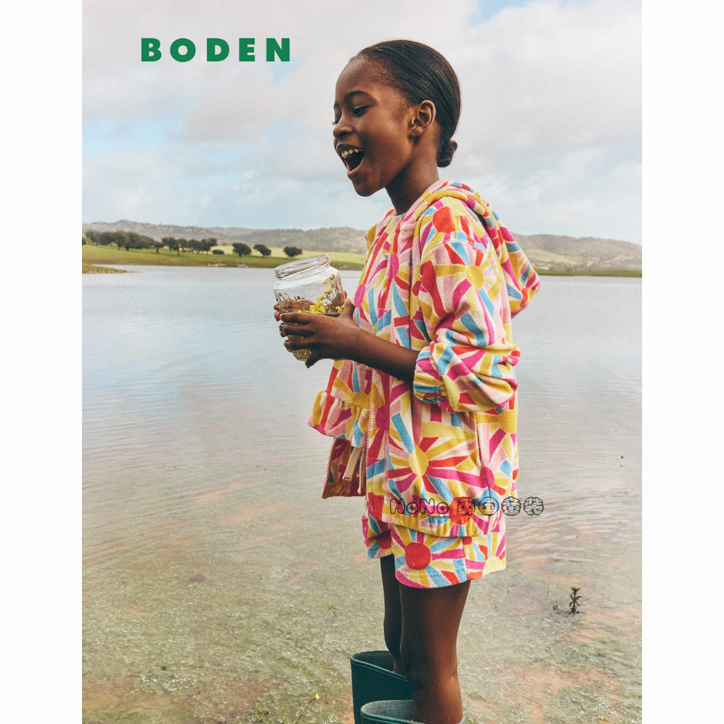 英国Mini Boden女童彩虹太阳卫衣衫运动短裤毛巾沙滩2-12岁G5873 - 实物图