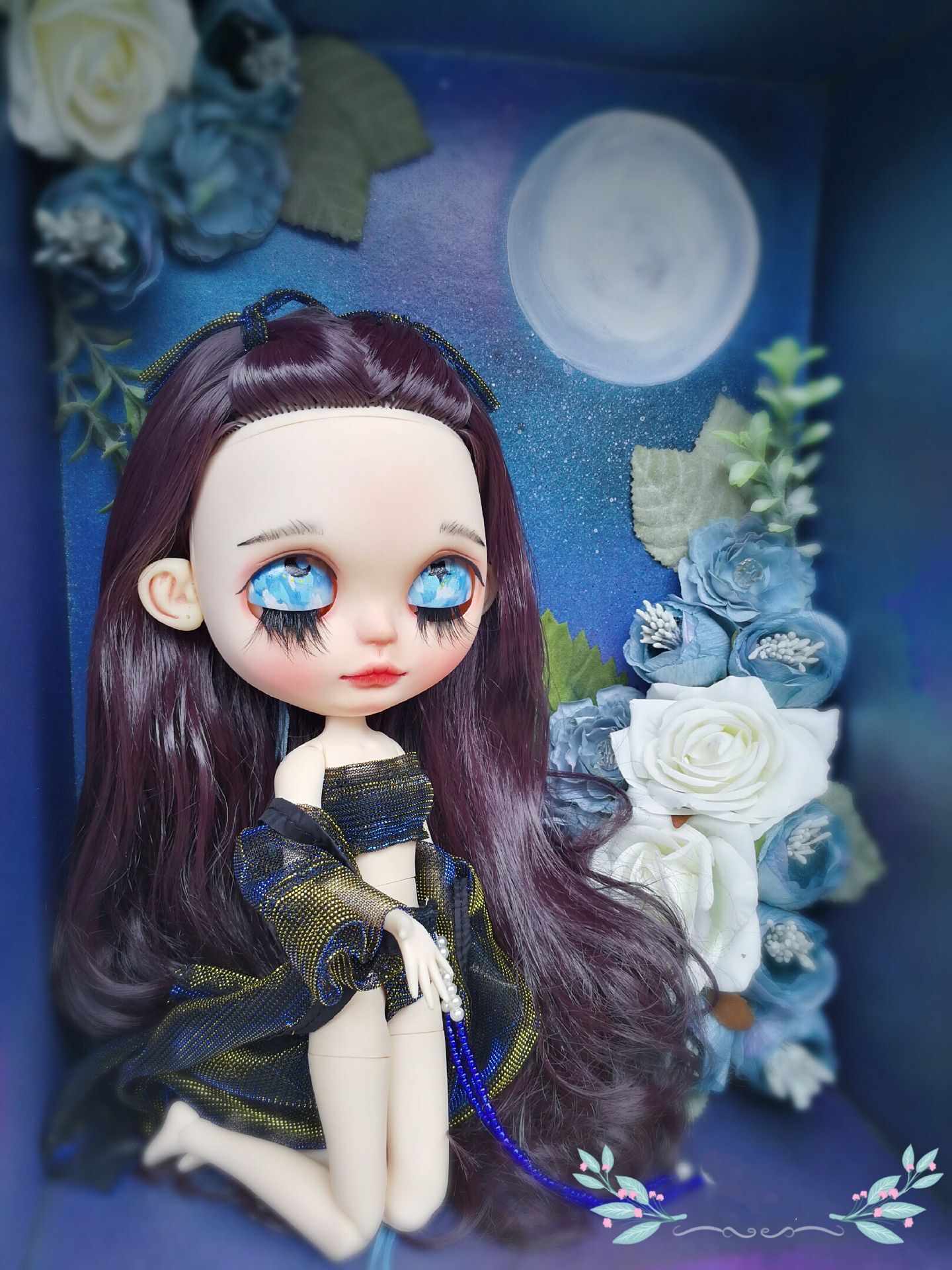 HobgobLin19关机小布 茄子色、暗紫色中分大卷改妆改娃 直销定制