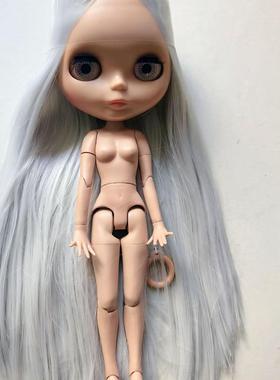 blythe小布娃娃19关节裸娃 灰色直发头发 5肤色娃 厂家直销可定制
