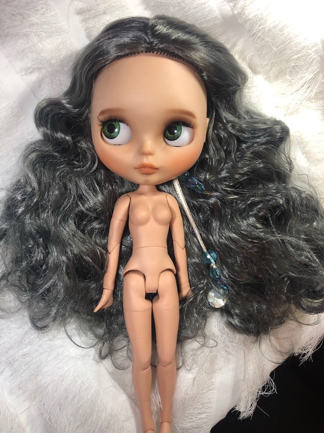 HobgobLin小布裸娃娃 白肌奶奶灰混色卷发改娃  改娃改妆 定金