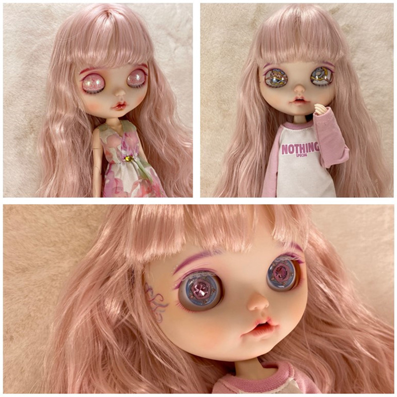 独角兽妆容 定制甜甜圈眼皮糕点后脑/粉色闪亮蕾丝眼皮配  定金