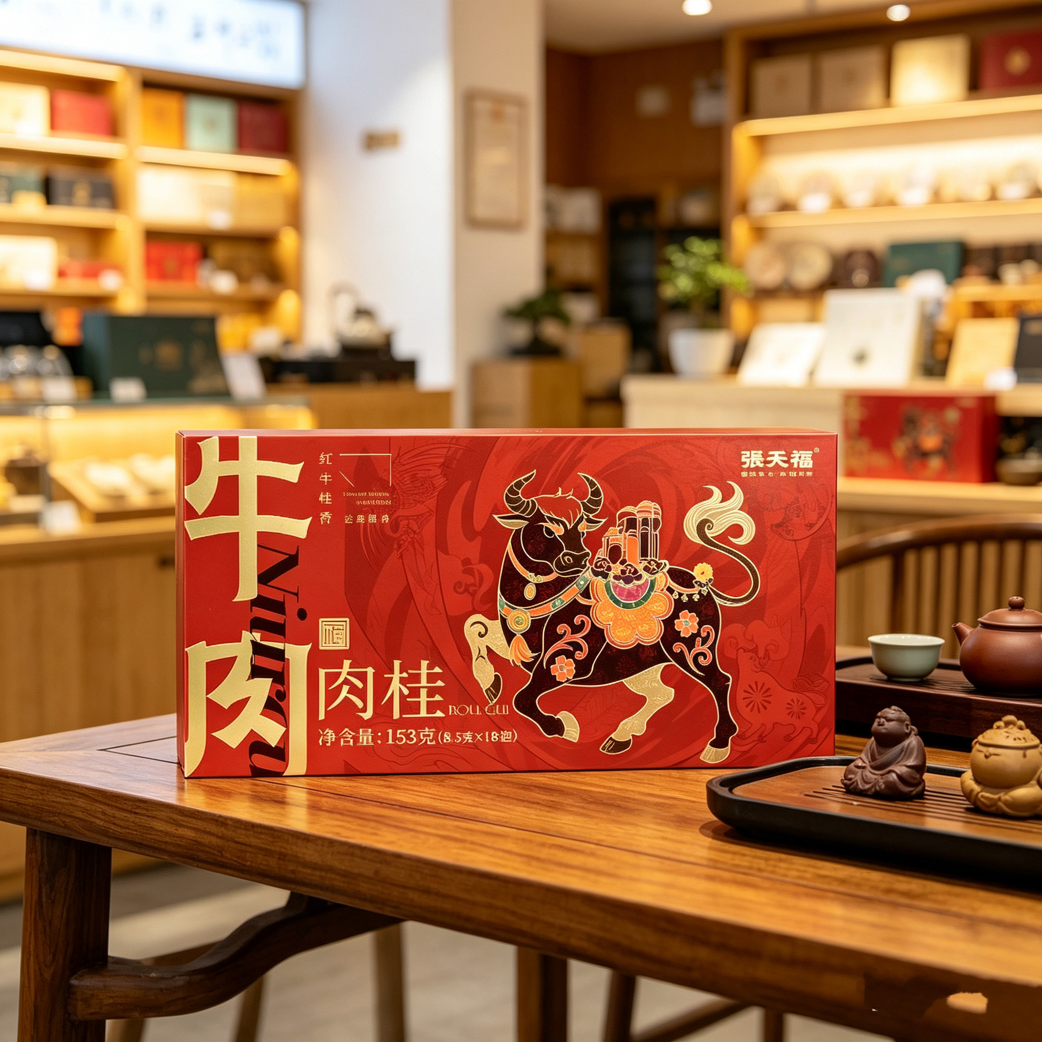 【正品】张天福·牛栏坑肉桂 正宗武夷岩茶一级肉桂153g送礼盒装