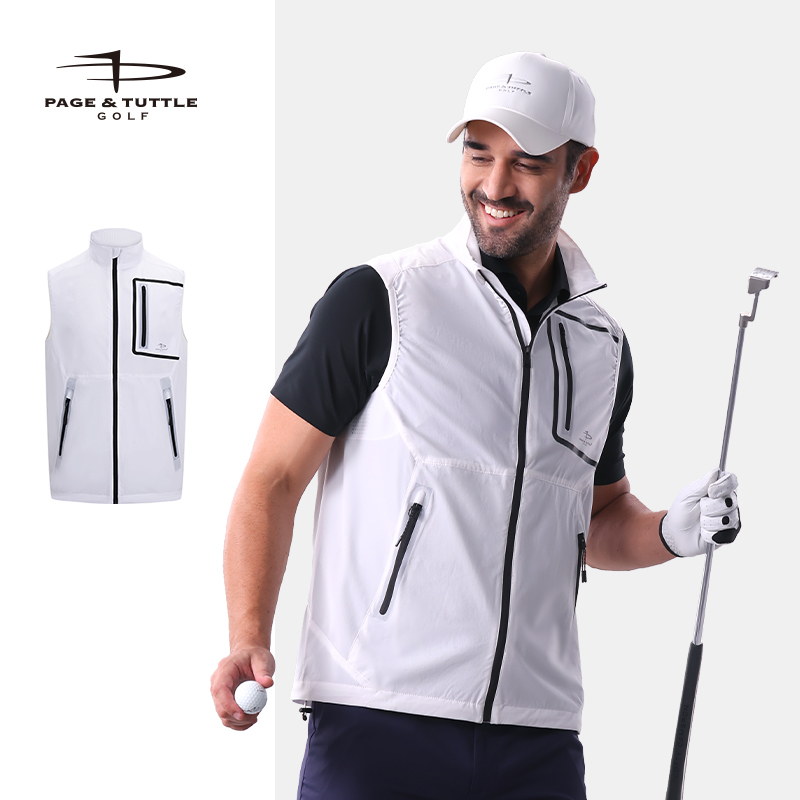 佩奇塔特高尔夫马甲秋季防风防雨男装立领运动背心马甲golf服装