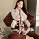 网红小香风冬季 睡衣女珊瑚绒保暖加厚加绒吊带高级感家居服三件套