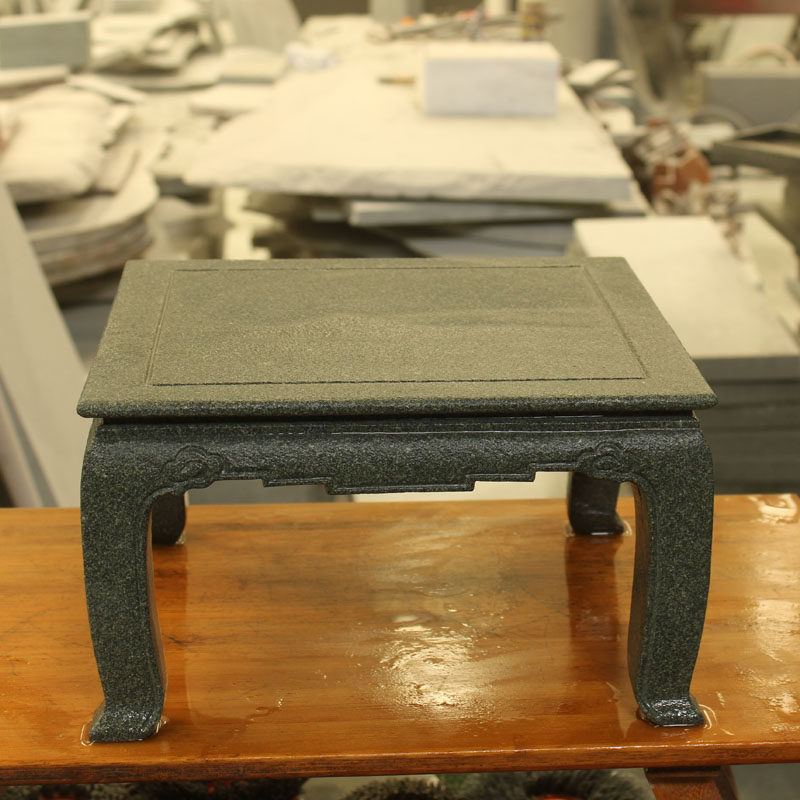 青石花几30cm直径石头底座天然石材盆景架台几花卉石几花瓶石台座