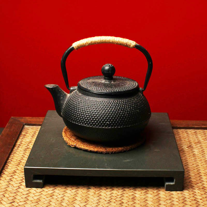 石头垫天然茏青石底座简约干泡卷台新中式壶托隔热垫石材摆件托架