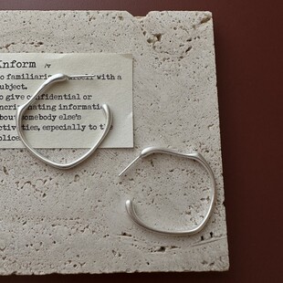 法国【设计师】CARLINE小众设计流线液态磨砂S925纯银耳环质感