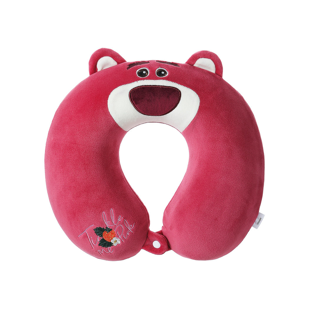 MINISO 딸기 곰 시리즈 새 버전 메모리 폼 U자형 베개 사무실 목 베개 자동차 및 비행기