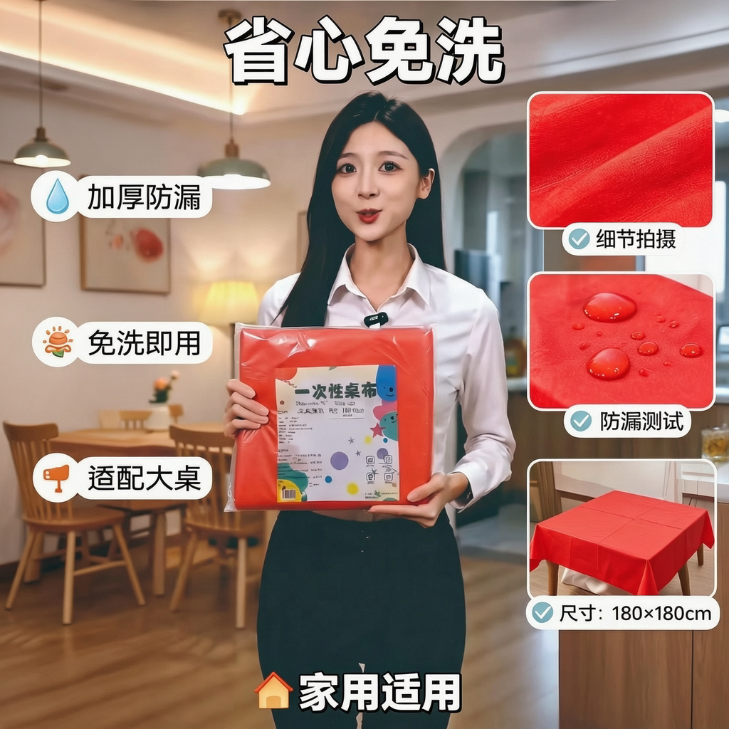 朵严一次性加厚防水塑料桌布